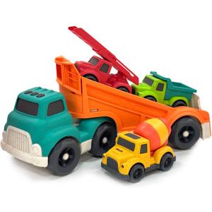 Toddlers Car Toys for 3 4 5 6 Year Old, Toddler Car Toys Dump Truck Toys and Mixer Cement Toy,Construction Vehicle Toys Set for Kids Christmas Birthday Gifts for Toddler Boy Girl 3-4