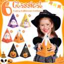 Ctosree 36 Pcs Halloween Treat Boxes Cone Halloween Boo Candy Box Bulk Pumpkin Ghost 6 Patterns Goodie Cookies Snack Boxes for Kid Trick or Treat School Party Favor Supplies Decoration (Cute)