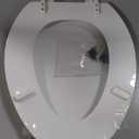 KOHLER 4647-0 Stonewood Elongated Toilet Seat, Elongated Wood Seat for Standard Toilets, Comes with Color-Matched Plastic Hinges, Home Essentials, White