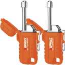 SUPRUS Waterproof Lighter Windproof Lighter Arc Plasma Lighters USB-C Rechargeable with Expandable and Flexible Neck for Outdoor, Camping & Kitchen (Orange, 2Packs)