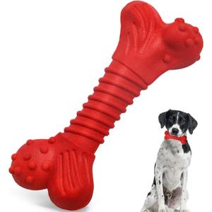 Dog Toys for Aggressive Chewers, Dog Toys for Medium Large Dogs, Natural Rubber Dog Chew Toys with Beef Flavor, Indestructible Chew Toys for Aggressive Chewers (Red)
