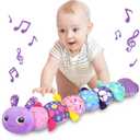 KMUYSL Baby Toys 0-6 6-12 Months, Sensory Music Animal Stuffed Toy for 0 1 2 3 4 5 6+ Months, Plush Toy with Crinkle and Rattles for Infant Newborn, Tummy Time Toys Gifts for 0-3-6-12 Month