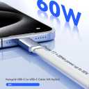 USB C to USB C Cable, Ultra-Thin Type C 60W Fast Charging Cord, 4 FT Braided USBC Data Cable for iPhone 17/17 Pro Max/Air/16 Series/15/15 Plus/15 Pro Max, MacBook, iPad, Samsung S25/S24/23