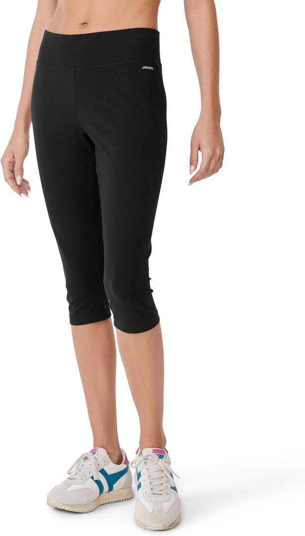 Jockey Women's Cotton Stretch Judo Legging (Medium, Black)