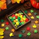 64 Pcs Mini Fall Leaves Vase Filler Miniature Fall Decorations Thanksgiving Tiny Maple Kit Table Scatter Flatback Charms Resin Autumn Maple for DIY Craft Filler Embellishment Decoration Accessories