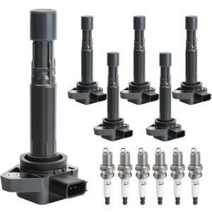 Ignition Coil Pack Spark Plugs Kit fit for V6 3.5L 2006 2007 2008 Honda Pilot Ridgeline, 2003-2006 Acura MDX, 2004-2007 Saturn Vue, UF400, Set of 6