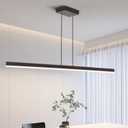 Linear Pendant Light Fixture Dimmable LED Kitchen Island Light 41.73" Black Modern Linear Chandeliers for Dining Room Office, 3000K-6000K CCT Switch