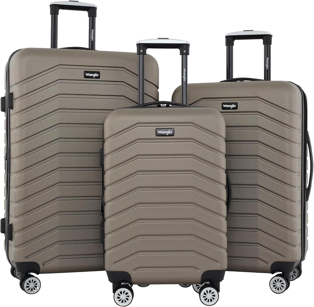Wrangler Tahoe 3 Piece Spinner Luggage Set, Desert Taupe