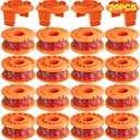 16 Pack (WA0010)Replacement Trimmer Line Spool Compatible with Worx Weed Eater, 0.065 inch Trimmer Line Refills for Worx Trimmer,Weed Wacker String Replacement Parts(16 Trimmer Spools,4 Trimmer Caps)