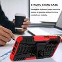 for Samsung Galaxy A17 5G/ A26 5G Phone Case with 2 Pack Screen Protector | Military Grade Shockproof | Heavy Duty Robust Bumper Cover | with Kickstand | Red