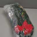 DR.DUDU Pre-lit Christmas Mailbox Swag Garland with Poinsettias Flowers, Battery Powered Lighted Christmas Artificial Garland with Pine Cone & Red Berries Holiday Decorations Indoor Outdoor