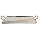 G.E.T. SSTPD-1612-MP Heavy-Duty Metal Serving/Ottoman Tray with Handles, 16" x 12", Mirror Polished Steel