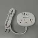 European Travel Plug Adapter with USB C, Multi Country Outlet Adapter with 3 AC Outlets and 4 USB Ports, Type C Plug Adapter for US to Most of Europe Iceland Spain Italy France Germany etc