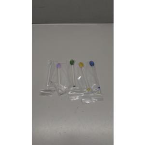 MAGICLULU Glass Swizzle Sticks, 5pcs Stirring Spoons for Coffee Tea Ice Cream, Colored Mixing Swizzle for Cocktails, Perfect for Home Use, 5.58In