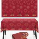 House of Party Graduation Tablecloth 3PCS | 54"x108" Maroon Congrats Grad Tablecloths | Graduation Tablecloth Class of 2024 | Graduation Table Cover Fireworks Design for Graduation Table Decorations