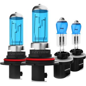 Headlight Bulbs Fit For Dodge Ram 1994-2001, 9007 High Low Dual Beam 880 Fog Lights Combo, Super Bright 5500K White Light High Performance Halogen Light Bulbs, 4PCS