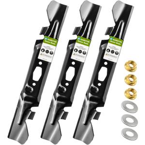 3-Pack Mulching 17.24" Blade for Cub Cadet XT1-LT50 ZT1-50 ZT2-50 Replacement for 742-05094-X 742P05094-X 742-05512-X CMXGZAM110204, Fits 50 Inch Deck, Diamond S-Pattern