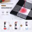 2 x Mordimy 100% Cotton Waffle Weave Kitchen Towels, 13 x 28 Inches, Super Soft and Absorbent Buffalo Check Dish Towels for Drying Dishes, 4-Pack, Black & White