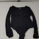 IUGA Long Sleeve Bodysuits for Women Crew Neck Body suit Women's Slimming Basic Tummy Control Bodysuit Tops (Small, Black)
