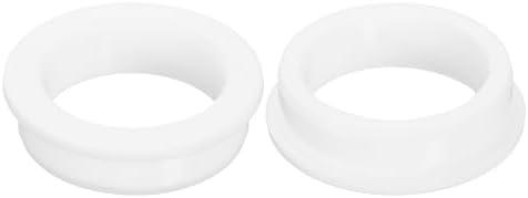 uxcell 2Pcs Rubber Grommets 2-1/4"(57mm) Drill Hole, 1-7/8"(47mm) ID Hole Top Hat Grommet White Silicone Rubber Hole Plug Gasket for Wiring, Automotive