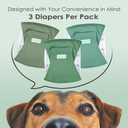 Wegreeco Washable Male Dog Belly Band (Stylish Pattern)- Pack of 3 - Male Dog Belly Wrap, Dog Diapers Male (Green Series, Large)