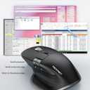 TECKNET Wireless Mouse, Bluetooth Mouse (BT5.3/5.0 & 2.4G) Rechargeable Ergonomic Optical Mouse with 6 Adjustable DPI, Side Scroll, Quiet Clicks, USB A Receiver, 7 Buttons, Wide Compatibility - Black