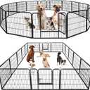 BestPet | Dog Playpen | 24 Inch, 16 Panels | Heavy Duty Metal Pet Exercise Pen | Indoor Outdoor Fence Panels | Rust-Resistant, Removable, Tool-Free Setup | Anti-Skid, Expandable Design