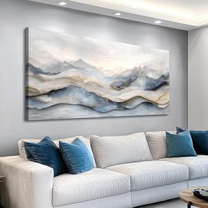 JUDASJART Large Wall Decor For Living Room Canvas Wall Art For Office Modern Wall Decorations For Bedroom Landscape Gold Accent Painting Abstract Pictures Artwork Room Home Decor 24x48 In