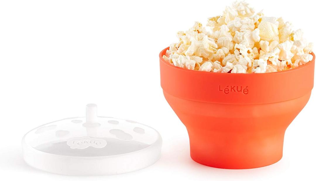 Lku Mini Microwave Popcorn Maker, 5 x 3.5in, Red