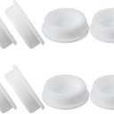 uxcell 8 Pcs T Shaped Silicone Plug, Dia 42 mm/1.65 Inch Elastic Waterproof Silicone Plug Reusable Bottle Stopper Sealing Round Hole Plug for Pipes Equipment, White