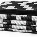 6x9 FT Reversible Black White Camping Rug Lightweight Outdoor Mat for RV Picnics