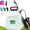 Battery Powered Sprayer 3.2 Gallon, Backpack Sprayer with 3 Adjustable Forces, Battery Indicator, 5 Mist Nozzles, 41" Retractable Wand, USB Rechargeable Garden Sprayer for Weed Lawn Yard