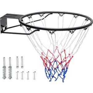 VEVOR Basketball Hoop, 44 54 Inchs PC Backboard Wall Mounted, Basketball Portable Hoop & Goal, Indoor & Outdoor with Hand-Crank Adjustment, Classic Basketball Court, Teens, Adults, Schools, Parks