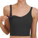 CFRTMTBB Nursing Tank Tops for Breastfeeding Nursing Sports Bras U Back Sleeveless Tank Top Workout Fitness Maternity Bra (Black,M)
