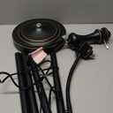 71'' Floor Lamps for Living Room, Tall Floor Lamp for Bedroom with Adjustable Angle Arc Reading lamp, Modern Torchiere Standing lamp with Glass Shade, Knob Switch, Bulb Included, Black