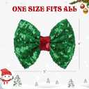 3 x Christmas Hair Accessories - Sequins Bows Alligator Clips with Clips for Girls, Women, Toddlers in Red, White, Green