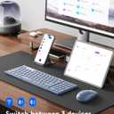Foldable Keyboard and Mouse, Samsers Folding Bluetooth Keyboard Combo, 2.4G + BT5.0 x 2, Full-Size Portable Travel Keyboard & Rechargeable Wireless Mouse for Windows Android iOS Mac OS, Blue