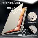 JETech Rotating Case for iPad Air 13-Inch M4/M3/M2 (2026/2025/2024) with Pencil Holder, 360 Degree Rotation Protective Stand Cover Clear Back, Auto Wake/Sleep (Starlight)