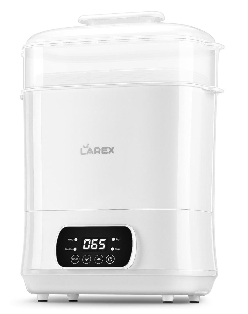 LAREX Baby Bottle Sterilizer and Dryer, 4-in-1 Electric Steam Bottle Sterilizer and Dryer Esterilizador de Biberones, Bottle Sanitizer for Baby Bottles, Pacifiers, Pump Accessories