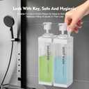 Clear Soap Dispenser - (2 Pack, 17 Oz) ABS+PET Square Bottle, Wall/Desktop Plastic Hand Soap Dispenser, Leak-Proof Pump Bottle Dispenser for Home & Commercial Use,White