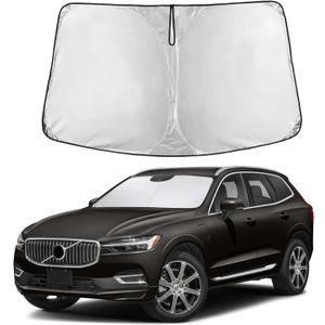 EcoNour Windshield Sunshade Compatible for Volvo XC60 2018-2024 2025 2026, Sun Visor for Front Windshield & Window Sun Shade Cover, UV Heat Blocker & Protector, Car Accessories
