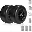 2PC 13x6.50-6 flat free tire and wheel, Universal 3/4" Bearings & Extra 5/8" Bearings, lawn mower tires, 550lbs Load Capacity, front tires for zero turn mowers Adjustable Center Hub (4" to 8.2").