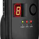 Gas Detector, Natural Gas/LPG/City Coal Gas Leak Detector, Plug-in Sensor Gas Monitor with Sound Alarm and LED Display, Methane Propane Butane Combustible Gas Alarm for Kitchen RV Garage-Black