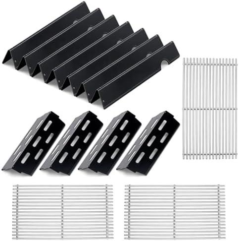 Grill Parts Replacement for Weber Genesis II E-410, S-410, Genesis II LX E-440, S-440, Weber 66089, 66097, 66041, Stainless Steel Grates Porcelain Grids Heat Plate Deflectors and Flavorizer Bars