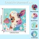 5 x wavaiov 4 Pack Cartoon 5D Diamond Art Painting Kits, Cute Animals DIY Diamond Arts Mosaic Kits for Adult Beginner, Full Round Drill Gem Art for Home Wall Decor Present 6X6 inch