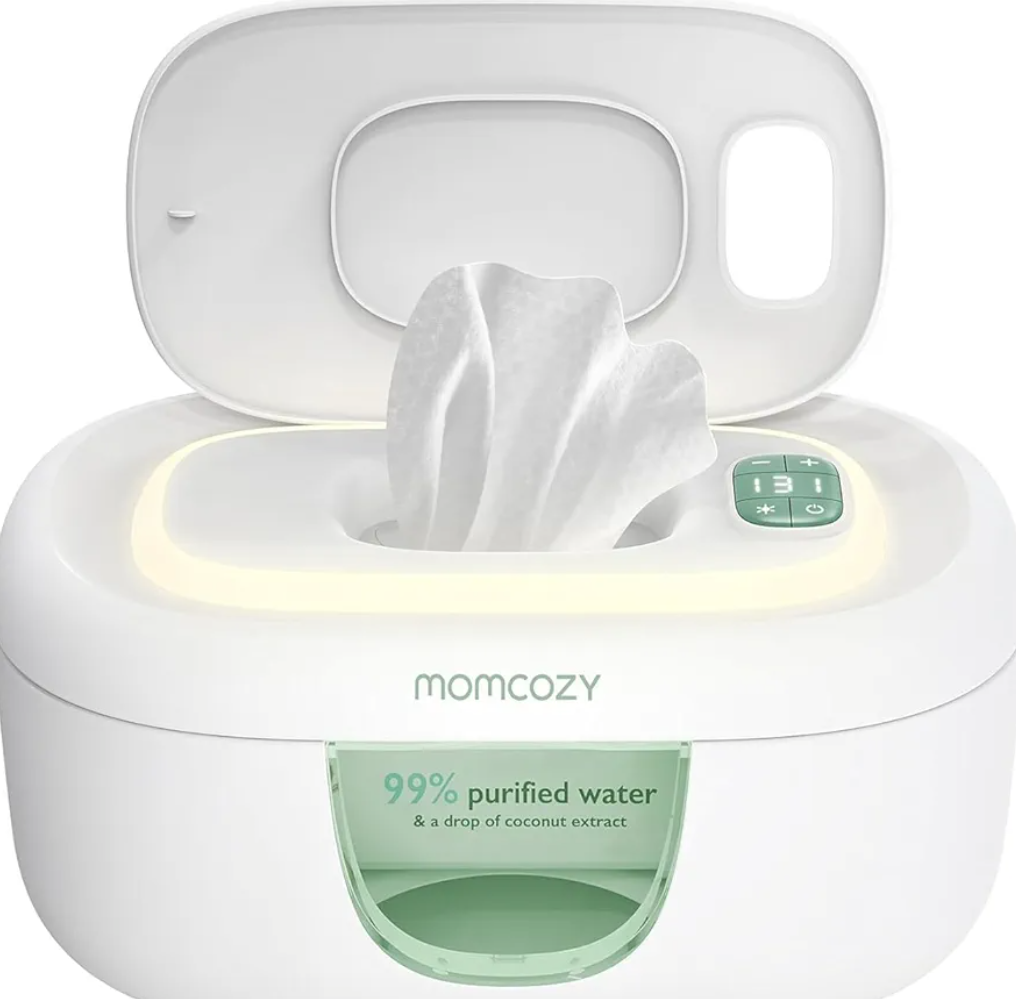 Momcozy Baby Wipe Warmer, Innovative Spring Design, Large Capacity Wipes Dispenser, Fast and Even Heating, 4 Modes of Temperature Heating Control, Diaper Wipe Warmer with Night Light