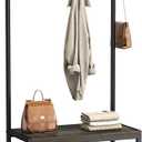 Hall Tree with Bench and Shoe Storage, 4-in-1 Entryway Organizer with 10 Hooks and Storage Shelf,Coat Rack Freestanding with 2-Tier Storage Shelf for Living Room, Bedroom Gray