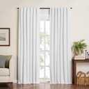 Elrene Home Fashions Harrow Solid Texture Blackout Single Window Curtain Panel, 52"x84", White