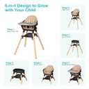 6-in-1 Baby High Chair, Converts to Toddler Chair & Stool, Black