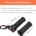 Full Twist Throttle for Speedrid, Upgrade 12-72V Wide Voltage 3 Pin EBike Throttle Grips with Waterproof Connector, for Electric Bikes & Scooters, 22.2mm Handlebar Compatible